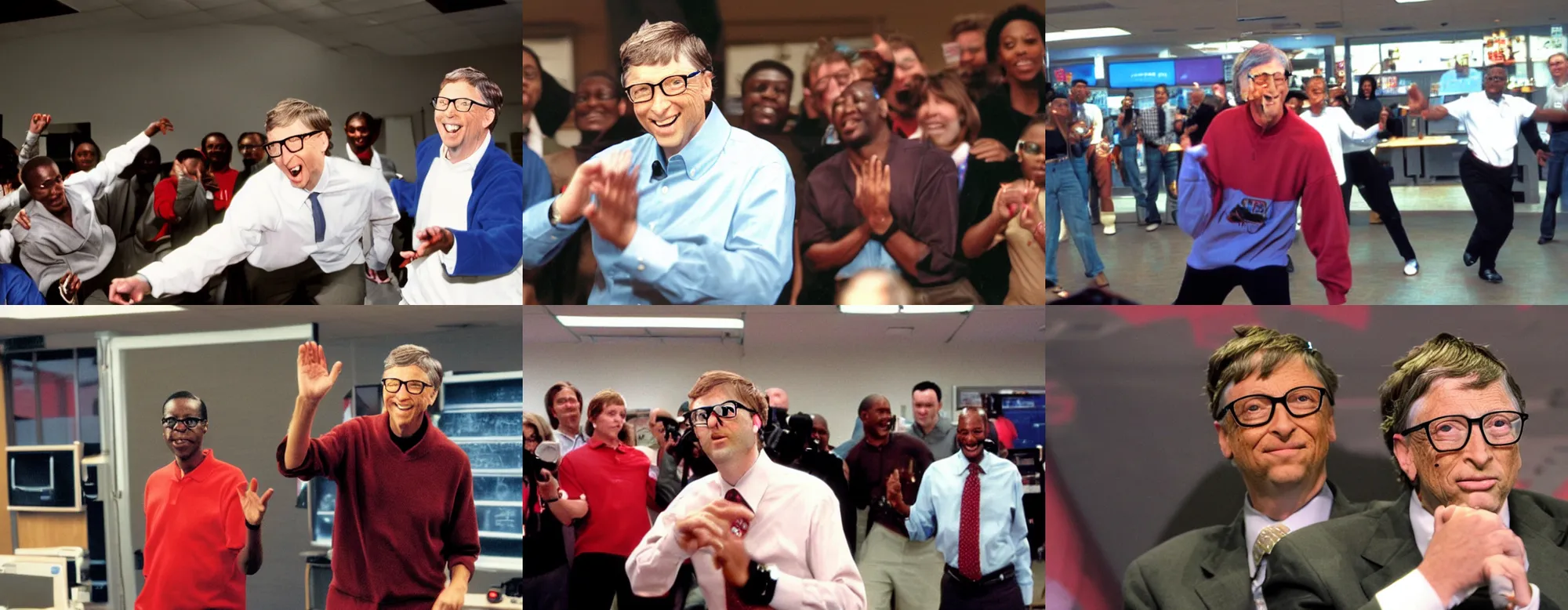 Image similar to bill gates krumping in circuit city