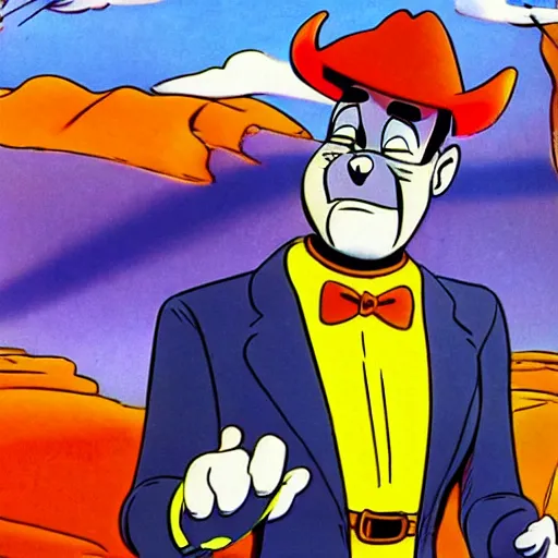 Prompt: john wayne in a bugs bunny cartoon,