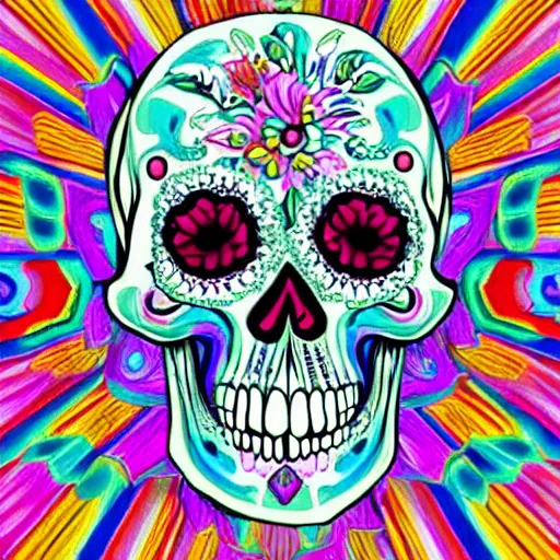 Prompt: fancy colourful skull