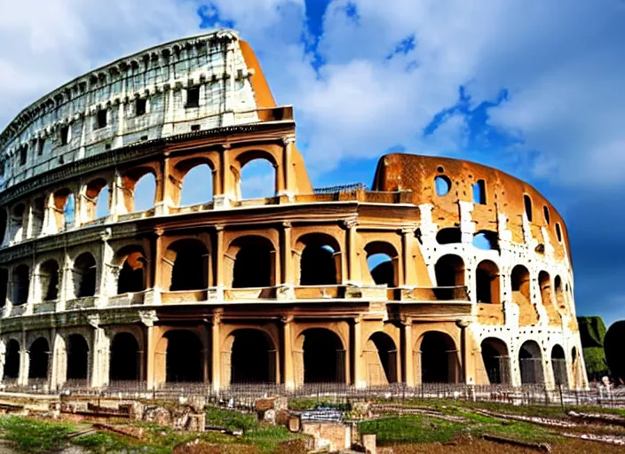 Image similar to colosseum rome under water