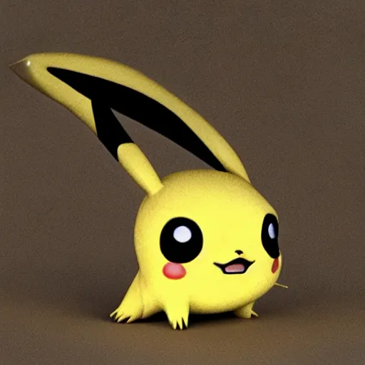 Image similar to a pikachu by studio ghibli, 3 d render, realistic