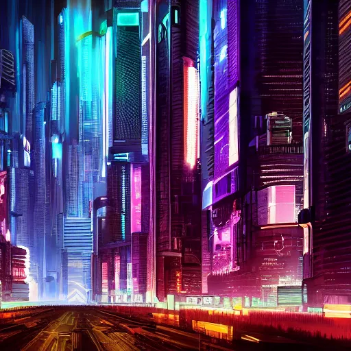 Image similar to cyberpunk city at night