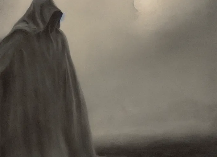 Prompt: portrait painting of nazgul, atmospheric lighting, natural lighting, nazgul from lord of the rings, sandman endless, by zdzisław beksinski and henry fuseli