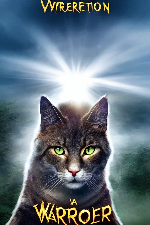 Image similar to a movie poster for warrior cats by wayne mclouglin, depth of field, sun flare, hyper realistic, very detailed, backlighting, cgi