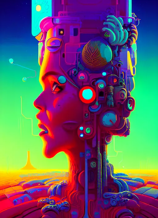 Image similar to naturepunk deity of retrofuture dream logic creativity, beautiful detailed realistic cinematic character concept fashion portrait, hi - fructose art magazine, by anton fadeev and paul lehr and david heskin and josan gonzalez, 8 k