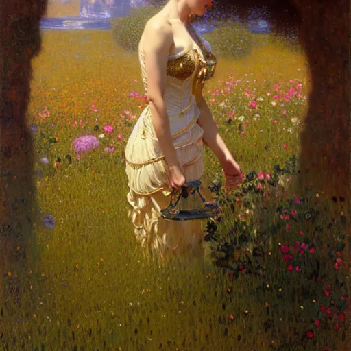 Image similar to portrait of a female lady cow wearing a dress. furaffinity farm fantasy highly detailed painting by gaston bussiere craig mullins jc leyendecker gustav klimt artgerm greg rutkowski john berkey, bergey, craig mullins, ruan jia, raymond swanland, jeremy mann, tom lovell, alex malveda