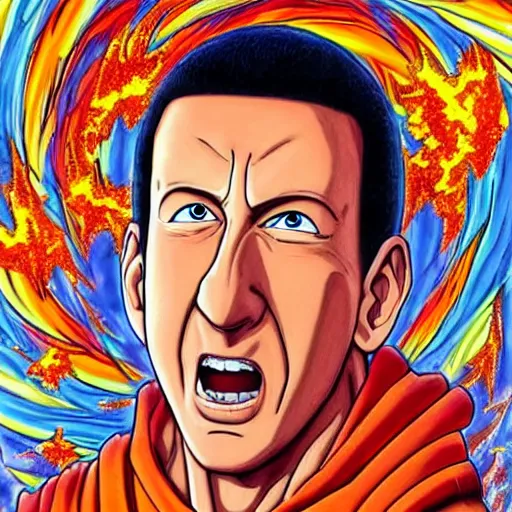 Image similar to Painting of Adam Sandler, official, detailed, character dragonball, award winning artwork, Akira Toriyama