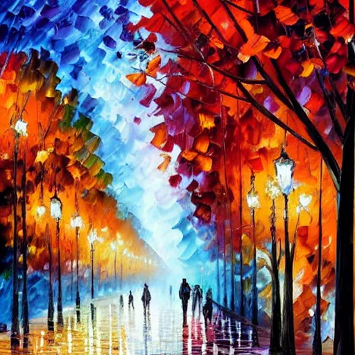 Image similar to champs elysees by leonid afremov