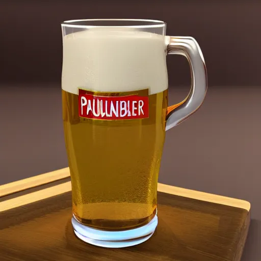 Image similar to paulaner spezi, 3 d render