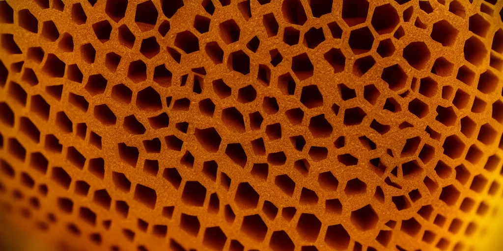 Prompt: honeycomb vase by tomas gabzdil libertiny, golden hour, film still from the movie directed by denis villeneuve with art direction by zdzisław beksinski, close up, telephoto lens, shallow depth of field