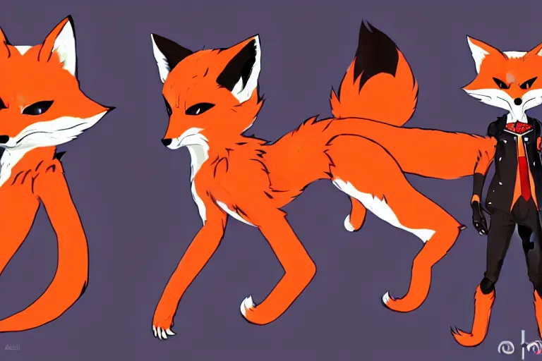 Image similar to a furry tan male fox on a persona 5 : royal ( by atlus ) video game splash screen, a furry male sandcolored tan fox fursona ( has hair ), persona 5 phantom thief style