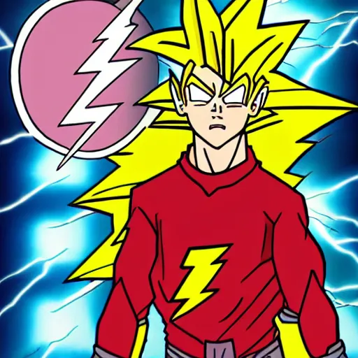 Image similar to 2 0 0 0 s flash cartoon, dumbest boy in history, holy crap he's stupid, super saiyan andy, lightning strike, art by craig mccracken