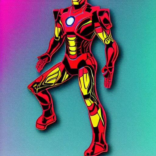 Image similar to neon iron man suit