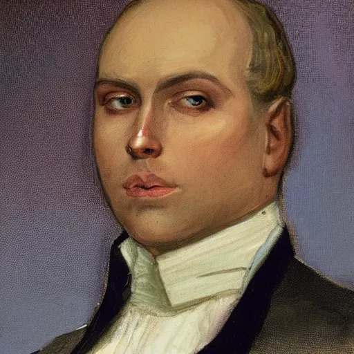 Image similar to A portrait of Prince Andrew, sweating heavily.