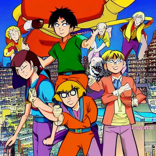 Image similar to scooby doo in the style of anime, highly detailed, manga, akira toriyama