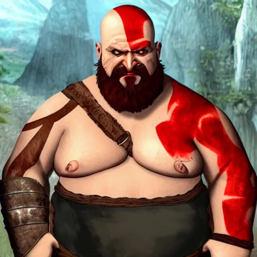 Prompt: obese kratos