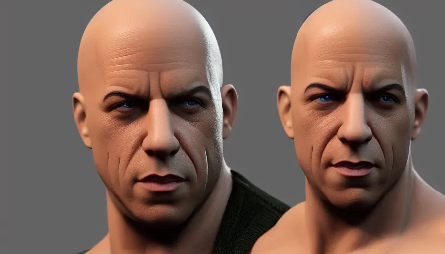 Prompt: Vin Diesel as a toy, hyperdetailed, artstation, cgsociety, 8k