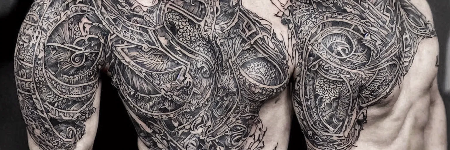 Prompt: intricate tattoos design pattern for bikers