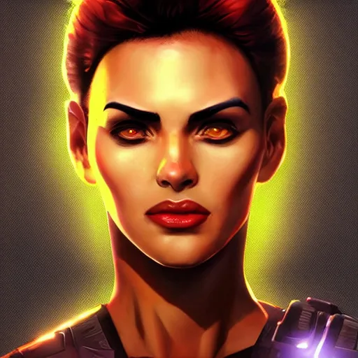 Image similar to Bright, colorful, realistic Cyber-roman rpg single individual headshot dramatic backlighting, kodachrome, high contrast, highly detailed, sharp focus, digital painting, concept art, illustration, trending on artstation, comic book by Alex Ross cover art