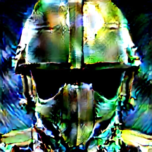 Prompt: military looking sci - fi soldier helmet for a three eyed humanoid with small eye shaped visor and cameras, hard surface, detailed, concept art, portrait, mechanical, paint brush, metal, mech, futuristic, realistic, detailed, weathered, two thirds face angle, proportional