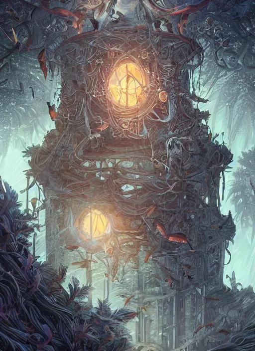 Prompt: crows nest like a head wreath, cruelty, black crows, light effect, hyper detailed, intricate, elegant, highly detailed, digital painting, artstation, concept art, matte, sharp focus, illustration, by dan mumford, yusuke murata, makoto shinkai, ross tran