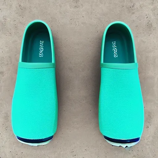 Prompt: blue green ombre crocs