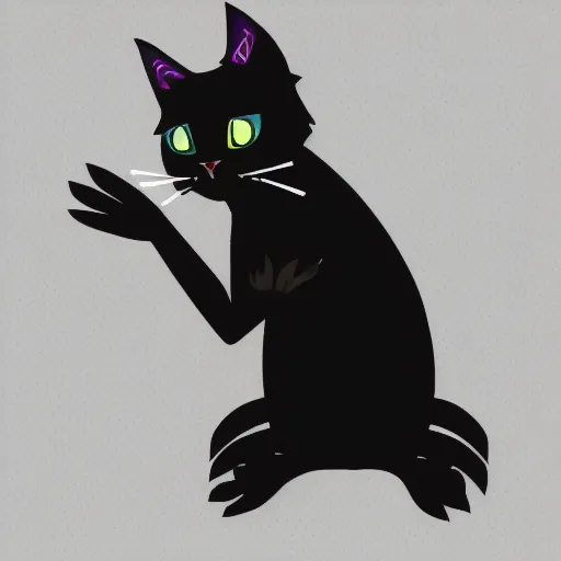 Image similar to an avatar of a black cat in the style of fortnite