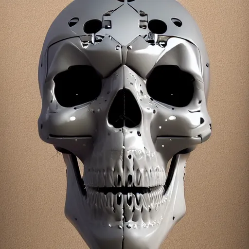 Image similar to robotic skull