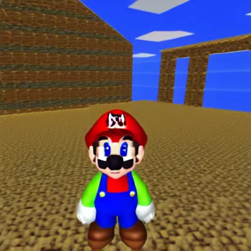 Image similar to Vladimir Putin as an enemy in Super Mario 64, in game screenshot