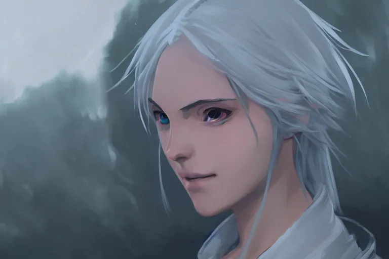 Image similar to portrait of Ciri, by Makoto Shinkai