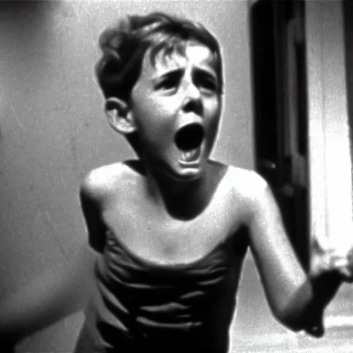 Image similar to movie still of psycho ( 1 9 6 0 ), psycho ( 1 9 6 0 ) screaming girl scene, cinematic composition, cinematic light