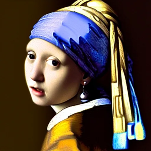 Prompt: high definition portrait of Girl With a Pearl Earring by Leonardo da Vinci