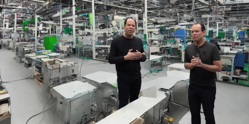 Image similar to phil spencer, microsoft, phil spencer, in an asian factory, fantasy, games 3 d, unreal, amazing detali 4 k