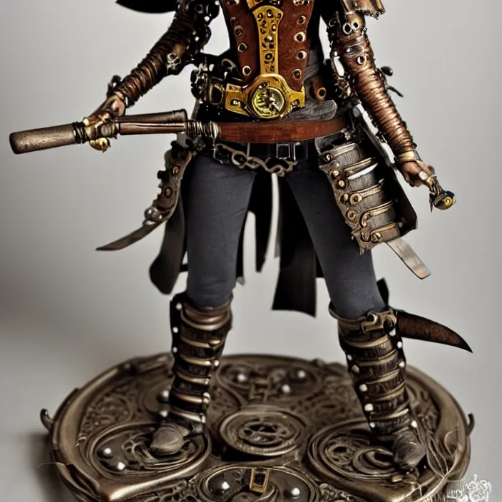 Image similar to full length photograph of a beautiful steampunk warrior. extremely detailed. dslr. 5 0 mm.