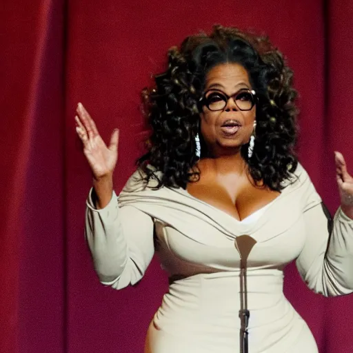 Image similar to oprah winfrey becoming antichrist ruler of the world, evil arcane ritual, eldritch horror,