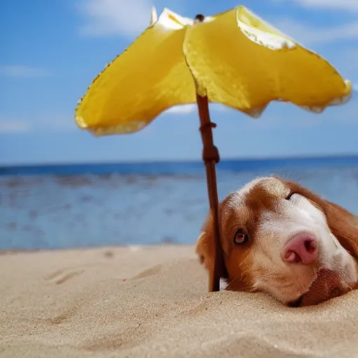 Image similar to lemon relaxing on the beach