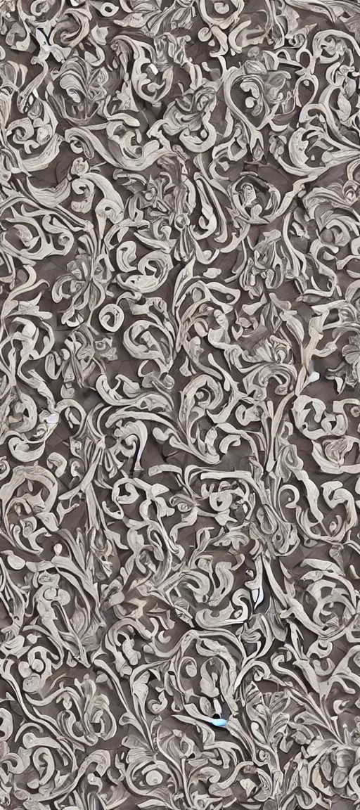 Image similar to Intricate and Detailed seamless pattern of a greek carved Marble Inlay detail from Athens , Pietra Dura, white marble inlay, Greco-roman style marble inlay, Greek Floor Mosaic, Carved Marble in 3D, ethnic greek patterns arranged in a damask pattern, white background, intricate:: Italian ethnic motifs and hyper-realistic, carved marble, Bryce 3D :: seamless pattern:: white purple blue green teal and pink colors :: 3D:: watermark::-0.3 blurry::-0.3 cropped::-0.3 insanely detailed and intricate, hypermaximalist, elegant, ornate, hyper realistic, super detailed, Vray render , Artstation, Photorealistic