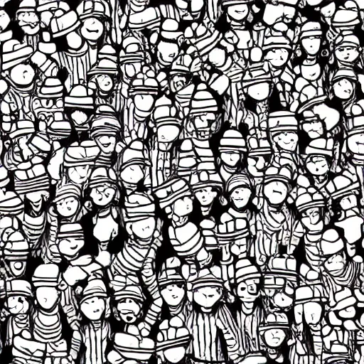 Image similar to intricate where's waldo - style illustration