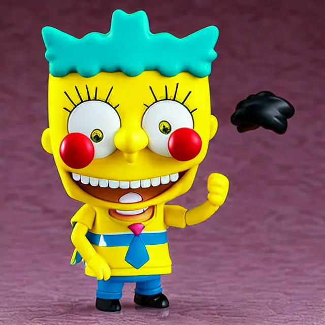 Prompt: spongebob bart simpson, an anime nendoroid of spongebob as bart simpson, figurine, detailed product photo