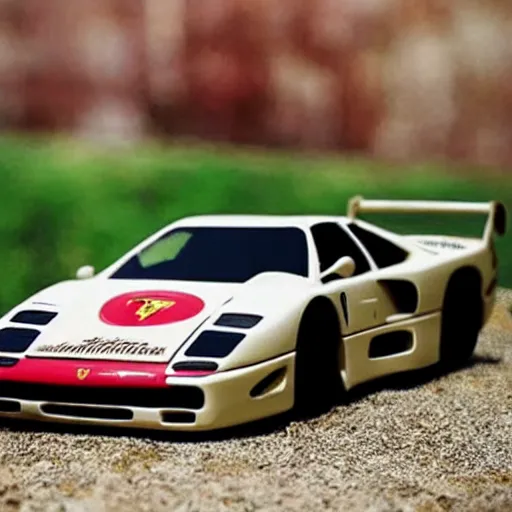 Prompt: a ferrari f 4 0 made of clay, claymation