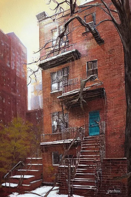 Image similar to (((((a ramshackle manhattan brick brownstone deep in the forest))))) by Jeremy Fenske!!!!!!!!!!!!!!!!!!!!!!!!!!!