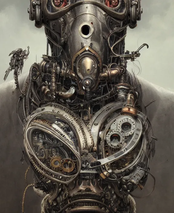 Image similar to a detailed portrait of a steampunk cyborg man, by hr giger and beksinski and stephan martiniere, 4 k resolution, detailed, 3 d render, unreal engine, octane render, trending on artstation