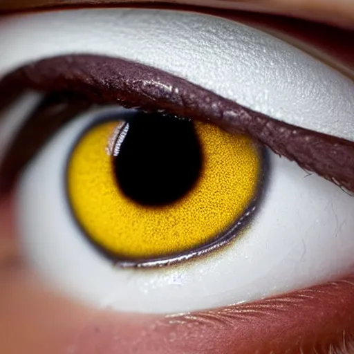 Image similar to close up photo of beautiful white eye. No eyeshadow 8k.