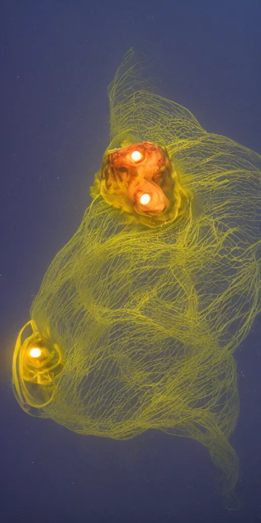 Image similar to bioluminescent deep sea creature, 8k photo, award winning