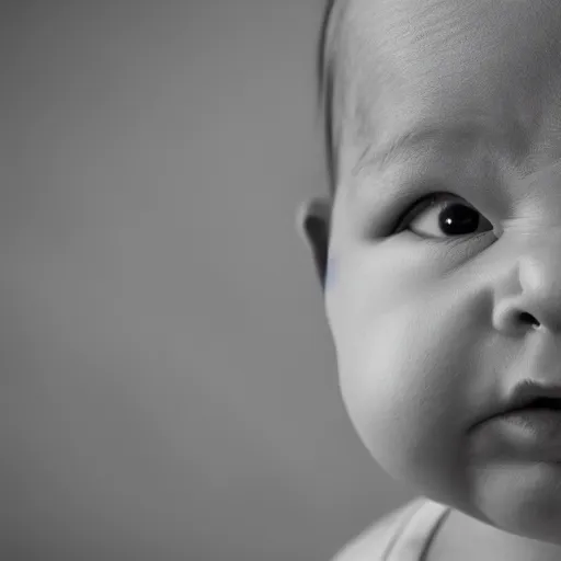 Image similar to Portrait of a baby with old wrinkly skin and gray hair