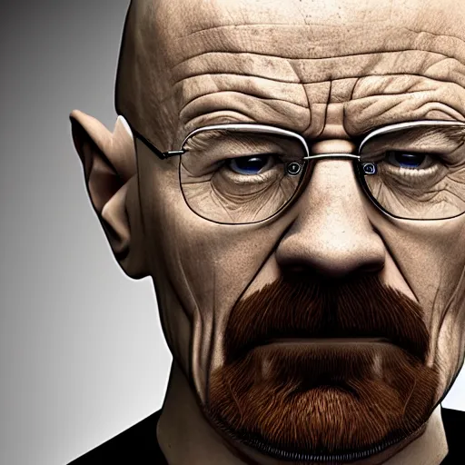 Image similar to Walter White with zoomer goofy haircut , face shot, portrait, detailed face, close-up, realistic, lifelike, studio lighting,