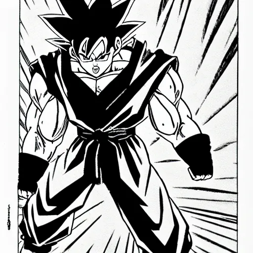 Goku manga panel drawing