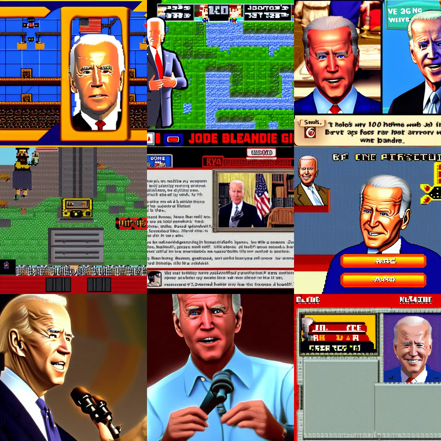 Prompt: Joe Biden Nintendo 64 game screenshot