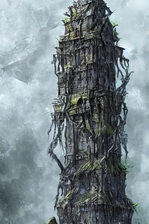 Image similar to the spider tower. fantasy art concept art. hyper realistic.