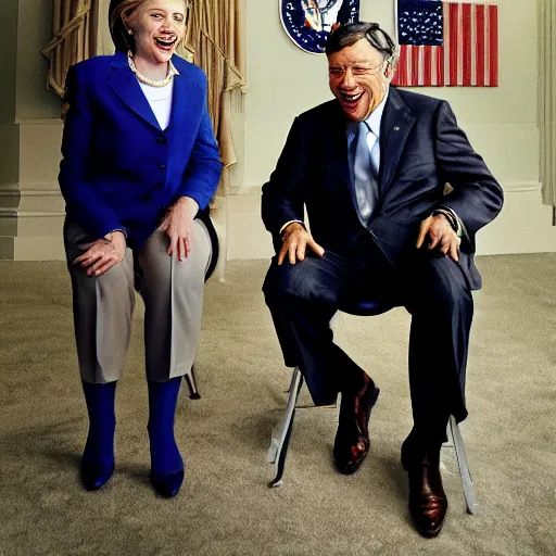 Image similar to hillary clinton, bill gates, george w bush, mario draghi as human lizards, portrait photography by annie leibovitz